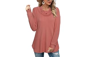 Vafoly Sweatshirt Damen Schalkragen Pullover Damen Winter Warm Langarm Strick Pulli