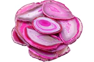 mookaitedecor 10pcs Agate Slices Pendants for Jewellery Making, Geode Slice Crystals and Gemstones for Healing
