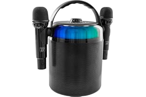 BOOMTONEDJ BoomTone DJ Star Voice Enceinte Karaoké Portable avec LED, Bluetooth, Changeur de Voix. Livré avec 2 micros sans Fil + Effets. Parfait pour soirées privées, Anniversaires Enfant et divertissements.