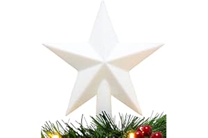 Christmas Concepts® 20cm Glitter Tree Topper - Adorno para la Punta del árbol de Navidad (Blanco)