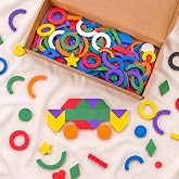 Magnetic Playset for Kids | 170+ Premium EVA Foam Magnetic Shapes with Strong Magnetic Backing | Montessori Educational & Cre
