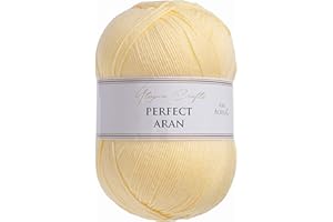 Utopia Crafts Aran Knitting and Crochet Yarn, 400g (Satin Yellow)