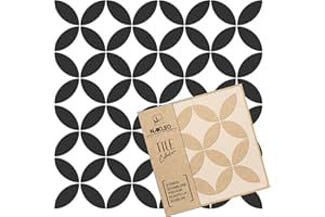 NAKLEO Stencil per Piastrelle per Pittura 30x30cm, Cabril Spagnolo Floreale Marocchino Moresco, Modello Geometrico Plastica e Riutilizzabile, Fai Da Te Decorazioni Casa, Pavimento Pareti Muro Legno