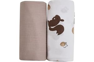 JORNH 120cm x 120cm Muslin Cloths for Baby, 2 Pack large Cotton Muslin Baby Swaddle Blankets, Swaddles for Newborns,Baby Blankets for Newborn Soft, Shower Gifts for New Moms(Beige)