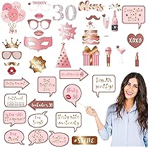 LaVenty Talk 30 To Me Geburtstagsdekoration Talk Thirty To Me Party Photo Booth Requisiten Rahmen 30. Geburtstag Dekoration Supplies Für Sie Dirty 30 Birthday Decor