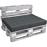 Beautissu Palettenkissen Premium Sitzkissen ECO Elements klappbar Palettenpolster Kissen Europalette 120x80x15 in Grau