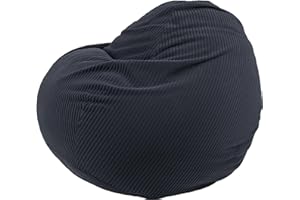 bananair - Puff Salón de Pana - Suave y Cómodo, con Relleno Incluído - Funda Lavable - Puff Pera Práctico y Fácil de Transportar - Bean Bag Versátil, Puff Gamer, Niños (105 x 85 cm, Azul Oscuro)