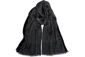 DAMILY Hommes Mode Foulard Echarpe de Plissée Rayée Confortable Coton Lin Hiver Étoles Châle