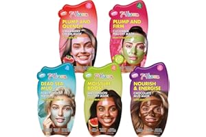 7th Heaven Variety Pack of 5 Clay, Cream & Peel-Off Face Mask – Hydrating & Moisturising Formula Suitable For All Skin Types – Vegan & Cruelty-Free Skincare gift set