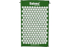 Salveo Acupressure Mat (Green) Massage Acupuncture Spikey Nail Spike Shakti Mat UK Shiatsu Back Pain Meditation Wellbeing Stress Relief Relaxation Pressure Point Sleep Aids For Adults