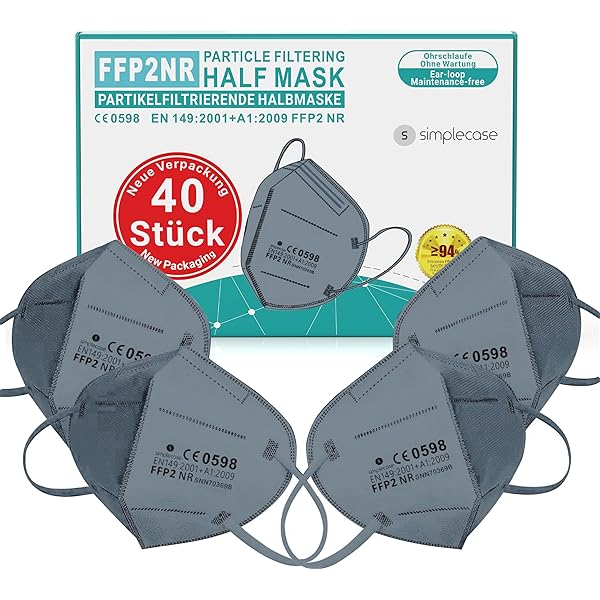 FFP2 Nano-Maske PRO Casada - Wiederverwendbar Bis 20x Waschbar, 5er Set Grau