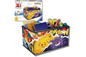 Ravensburger - Puzzle 3d Pokemon Storage Box | Puzzle 3d Bambini A Partire Dagli 8 Anni | Modellismo Da Costruire Bambini Di 216 Pezzi | Regalo Bambino 8 Anni E Più