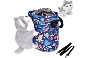 ONETOALL Kids Bike Basket with Cuddly Toy, Kids Bicycle Handlebar Bag, Girl's & Boy's Gifts for Scooter Balance Bike Tricycle