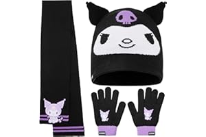 Hello Kitty Sanrio Winter Accessories for Girls, One Size Warm Winter Gloves Beanie Hat & Scarf 2 or 3 Pcs Set, Girls Gifts