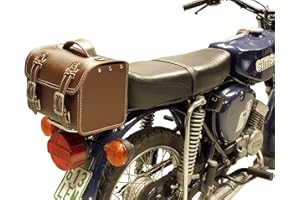 MADE4BIKERS Leder Hecktasche mit Schnellverschluss Gepäckträger Tasche Packtasche Braun passend für Simson S50 S51 S70