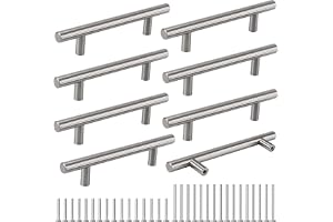 Cheukka 8 stycken möbelhandtag i rostfritt stål, 128 mm hålavstånd, kökshandtag, silver skåphandtag i rostfritt stål, dörrhan
