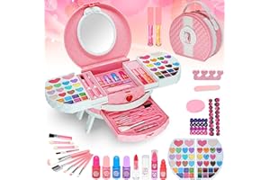 MRABBITOO Bambini Trucco Set - Ragazza Vestito di Trucco Della Ragazza Portable Stand Trucco Bambini Set di Trucco Giocattoli Della Ragazza, Principessa Regali di Compleanno di Natale per Ragazze 4-12 Anni