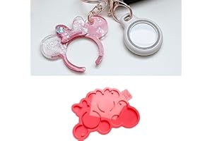 MelbMolds Moule en silicone pour résine époxy Mickey et Minnie Mouse - Créez des porte-clés Disney, des étiquettes mignonnes pour enfants, des pendentifs et des bijoux DIY.
