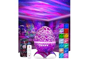 SEKLIN LED Galaxy Star Projector Night Light 2.0 with Remote Control White Noise Timer Bluetooth Music Colour Changing 360° Rotation Ceiling Light for Bedroom Living Room Party