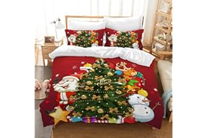 AVJWWD Set Copripiumino Natalizio Set di biancheria da letto di Natale,per bambini e bambine Set di Biancheria da Letto Decorazione Natalizia per Interni (Albero di Natale, 220 x 240 cm)