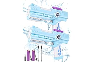 weirtoya 2 STK Elektrische Wasserpistole Kinder&Erwachsene, Doppeldüsen-Water Gun 9 m Reichweite wasserspritzpistole Kinder, Die Neuesten Sommerspielzeuge für 2024, Geeignet für Wasserpistolenkämpfe