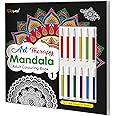 Art Therapy Mandala Adult Colouring Book 1: Mandala Colouring Book, Adult Coloring Book Kit with 12 Sketch Pens, Fun for Adults, Relaxing Coloring workbook