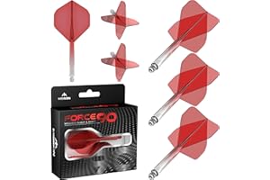 Mission Darts Force 90 | Freccette con sistema integrato di precisione e asta, confezione da 3 alette e steli combinati professionali durevoli 2 in 1 | Standard No.2