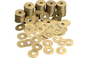 BOAO - 200 Monedas de la Suerte Chinas Feng Shui I-Ching, del Año Nuevo Chino, para atraer Riqueza y Buena Suerte (2 cm)