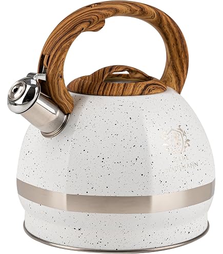 SMILE - Mcn12 / c Bollitore A Induzione, Fischio, 3 L Acciaio Inox. , Manico In Legno D'imitazione