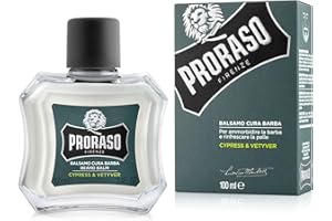 Proraso Balsamo Cura Barba Cypress & Vetyver, 100ml, Balsamo barba uomo per nutrire e ammorbidire la pelle ottenendo immediato sollievo, Made in Italy