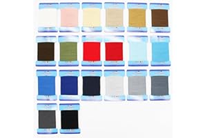 H&W VERTRIEB Stopfgarn Box mit 20 Karten a 20m Polyacryl - Stopftwist zum Ausbessern von Textilien (Farbmix)