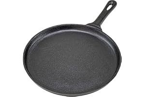 Erreke Padella in Ghisa, Budare Ideale per Arepas, Barbecue, Pizza, Tutti i Tipi di Cucine e Forni, Induzione Padella Pre-Stagionato Rotonda 26 cm