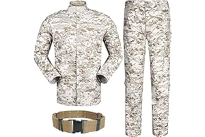 H WORLD SHOPPING H World EU Military Tactical Men's Hunting Combat Suit BDU Suit Shirt & Trousers with Belt