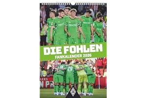 ‎TENEUES N Neumann - Borussia Mönchengladbach 2026 – Wandkalender A3 (30x42 cm) mit 12 Monatsblättern, deutschem Kalendarium & Spiralbindung, Fußball-Fankalender mit Spielerfotografien: Fankalender 2026