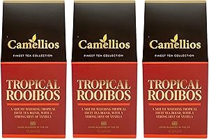 Tropical Rooibos Tea, Pyramid Tea Bags, Camellios (45 Tea Bags, 3 Pack)