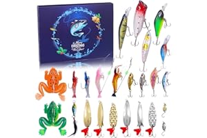 Moerstar Calendario de Adviento de ángel 2025, calendario de Navidad 2025 para hombres con 24 cebos de pesca, regalo sorpresa de Navidad para adultos, hombres, abuelo, padre, hermano