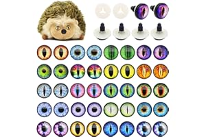 JULIE WANG 14MM 20 paires d'yeux de sécurité Dragon Eye pour la fabrication de poupées en peluche avec des yeux d'artisanat de rondelle Teddy Bear Amigurumi Crochet Toy