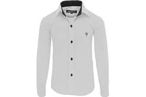 GILLSONZ A7vDa Kinder Party Hemd Freizeit Hemd bügelleicht Lange Arm mit 10 Farben Gr.86Bis158