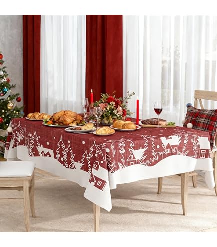 PHOGARY 3 Stück Weihnachts-Lebkuchen-Tischdecken – Rechteckig, Einweg, 130x220 Cm, Für Winterparty & Feiertage