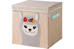 Lifeney Scatola portaoggetti coperchio e lama I Scatola portagiochi con motivo animale adatta a ripiani cubici I Scatola organizzatrice per la camera dei bambini I Cesto portaoggetti per bambini