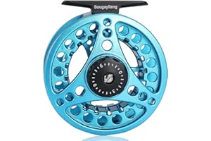 Sougayilang Moulinet de pêche à la mouche, grand arbre avec corps en aluminium moulé sous pression, poids 5/6, 7/8, moulinet essentiel pour les débutants