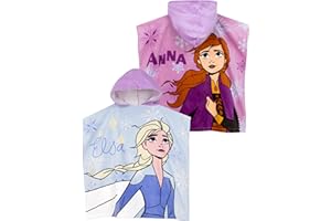 Disney Frozen Toalla Playa Niña | Anna Y Elsa Toalla Poncho Niña | Talla Unica Azul