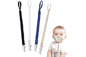 HONGXIN-SHOP Schnullerkette Baumwolle Schnullerband Baby Schnullerketten für Neugeboren Mädchen und Jungs Lätzchen Dreieckstuch Sauger Schnuller 4 Stücke #2
