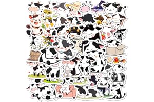 Mistree 50 Autocollant Vache Impermeable Enfant, Stickers Kawaii Scrapbooking, 4-5 CM