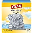 Glad Tall Kitchen Drawstring Trash Bags - Odorshield 13 Gallon White Trash Bag, Febreze Fresh Clean, White, Not Applicable, Febreze - Fresh Clean, 110 Count