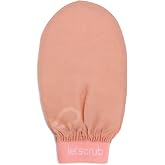 Let'scrub Beige Rubber Bath Shower Pouch Exfoliating Gloves 100% Flush Silk For Sensitive Skin