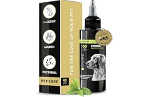 Peticare Anti-Parasiten Mittel für Hunde | gegen Milben, Flöhe, Pilze | lindert effektiv Juckreiz & unterstützt Regenerationsprozess | einzigartiges PRS® System für lange Wirkung – petDog Protect 2101