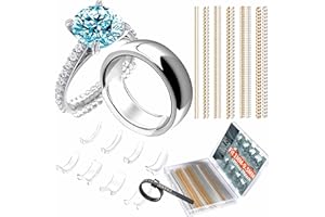 KUEROAMI Ring Verkleinerung - 12 Stück 6 Größen Ringverkleinerer Unsichtbar - Transparent Silikon Lose Ringgrößenversteller für Männer Frauen - Ring Kleiner Machen Size Adjuster