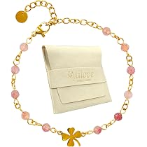 Tilove Mondstein-Armband Mit Kleeblatt-Anhänger – Edelstahl, Chakra-Heilstein, Geschenk Für Damen