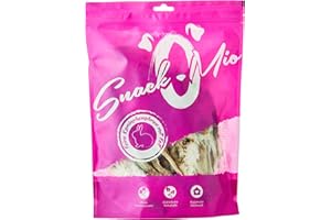SnackOMio, Snack di qualità Superiore per Cani, saporite Orecchie di Coniglio con Pelliccia, Senza Cereali, 1 Confezione da 450 g